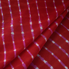 Red Handloom Chanderi Silk Mothra Tie-Dye Leheriya Fabric