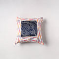 Pochampally Ikat Cushion Cover with Ajrakh Patch (16 x 16 in) 54