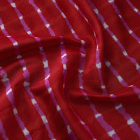 Red - Handloom Chanderi Silk Mothra Tie-Dye Leheriya Fabric 08