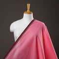 Pink  Handloom Mangalagiri Cotton Fabric with Thread Border