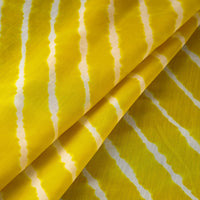 Yellow - Handloom Chanderi Silk Tie-Dye Leheriya Fabric 10