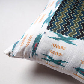 Pochampally Ikat Cushion Cover with Ajrakh Patch (16 x 16 in) 55