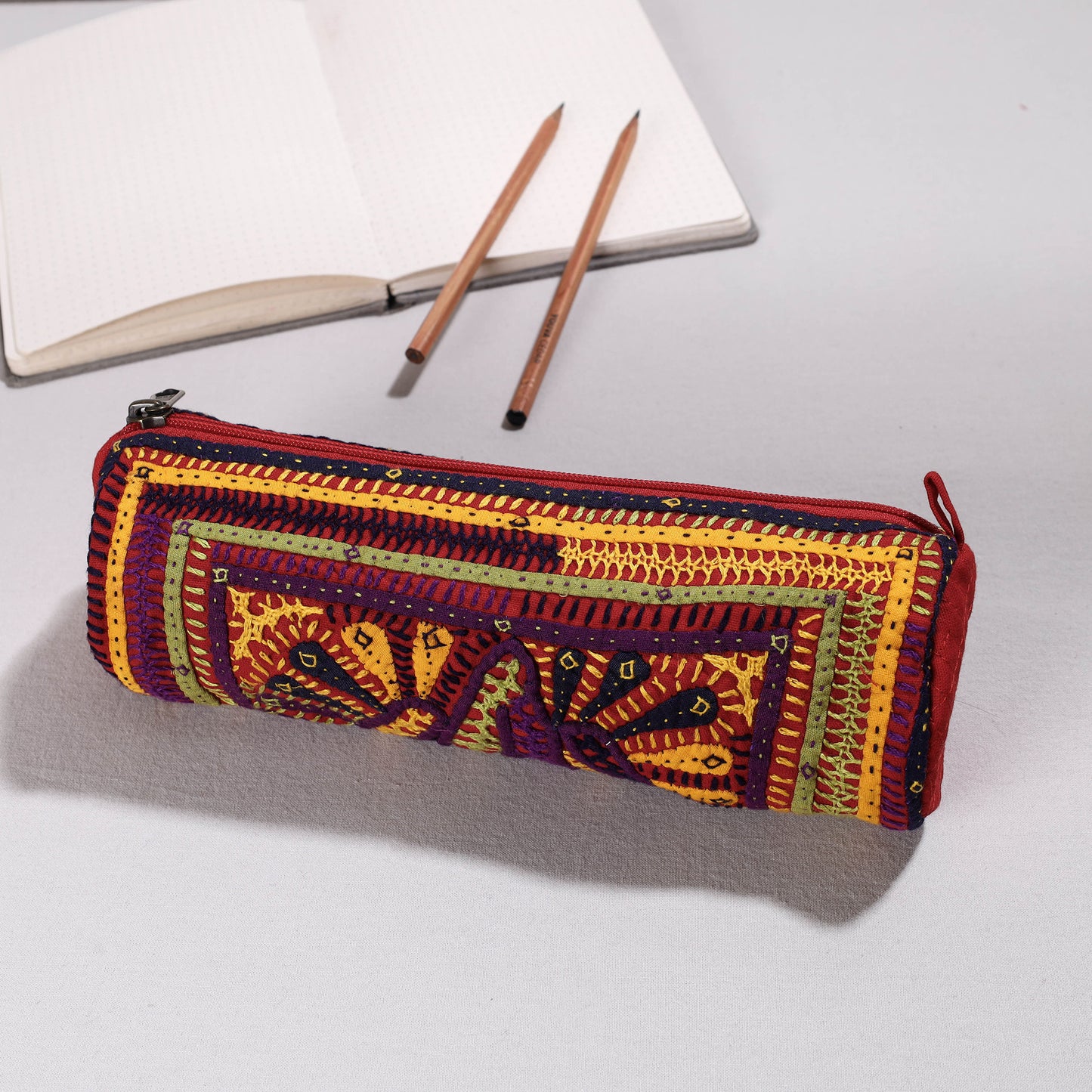 Embroidery Cotton Pencil Pouch
