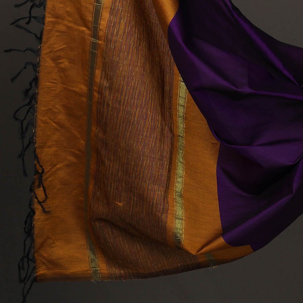 Orange - 3pc Handloom Silk Cotton Pochampally Ikat Dress Material 09