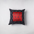 Pochampally Ikat Cushion Cover with Ajrakh Patch (16 x 16 in) 56