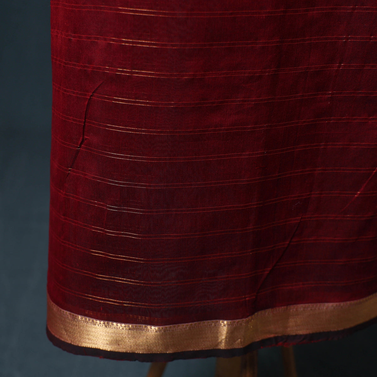 Handloom Maheshwari Silk Zari Checks Unstitched Dress Material: Kurta with Dupatta 07