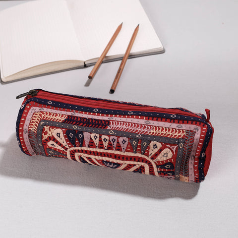  Kutch Dhebariya Hand Embroidery Cotton Pencil Pouch 