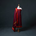 Handloom Maheshwari Silk Unstitched Dress Material: Kurta with Dupatta 08
