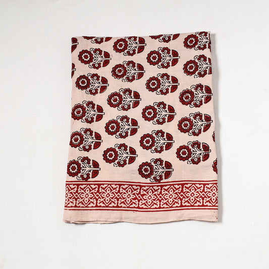 White - Bagh Block Printed Cotton Precut Fabric (1.1 Meter) 20