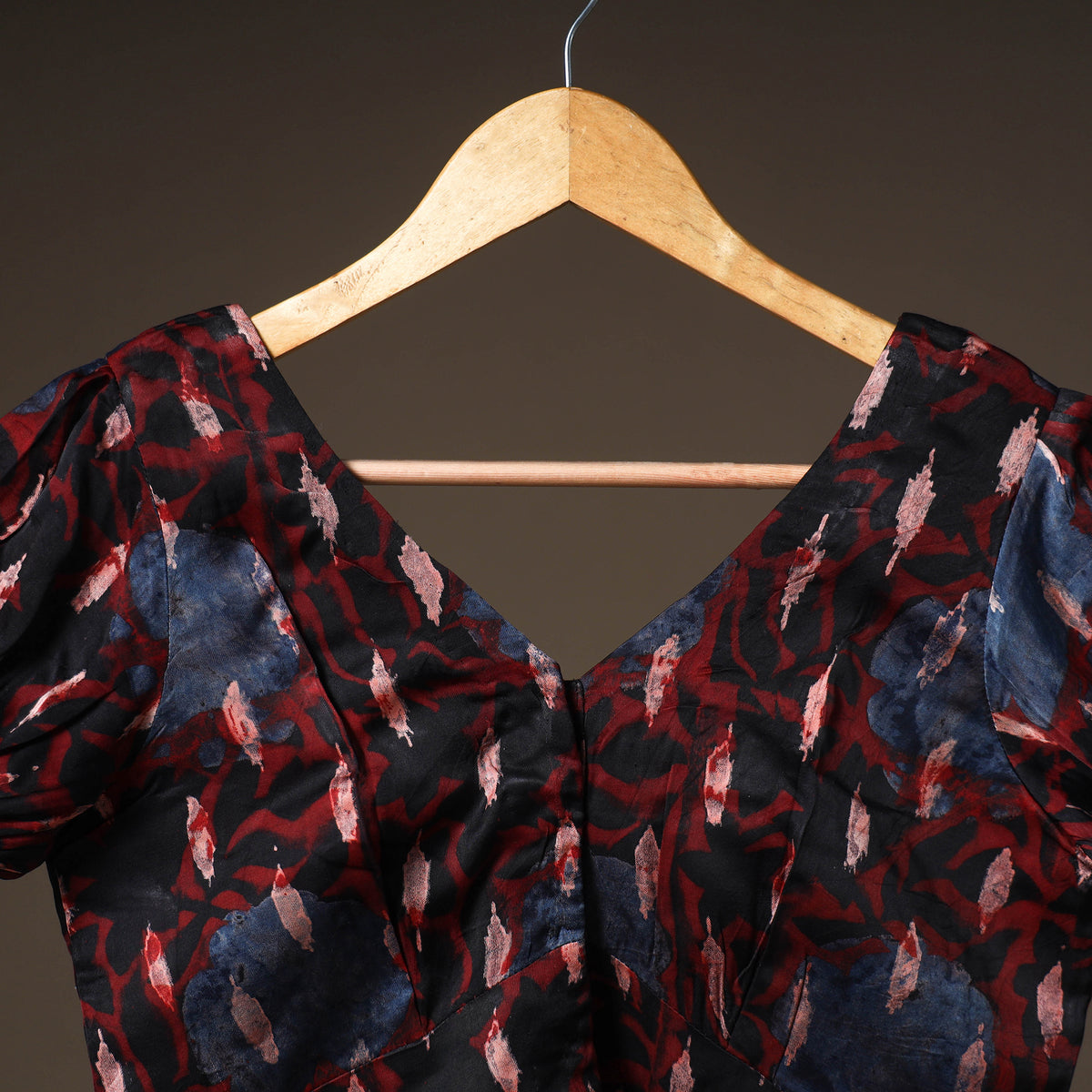 Ajrakh Hand Block Print Modal Silk Readymade Blouse 21