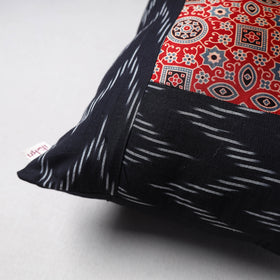 Pochampally Ikat Cushion Cover with Ajrakh Patch (16 x 16 in) 57