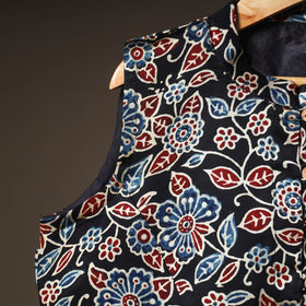 Ajrakh Hand Block Print Modal Silk Sleeveless Readymade Blouse 15