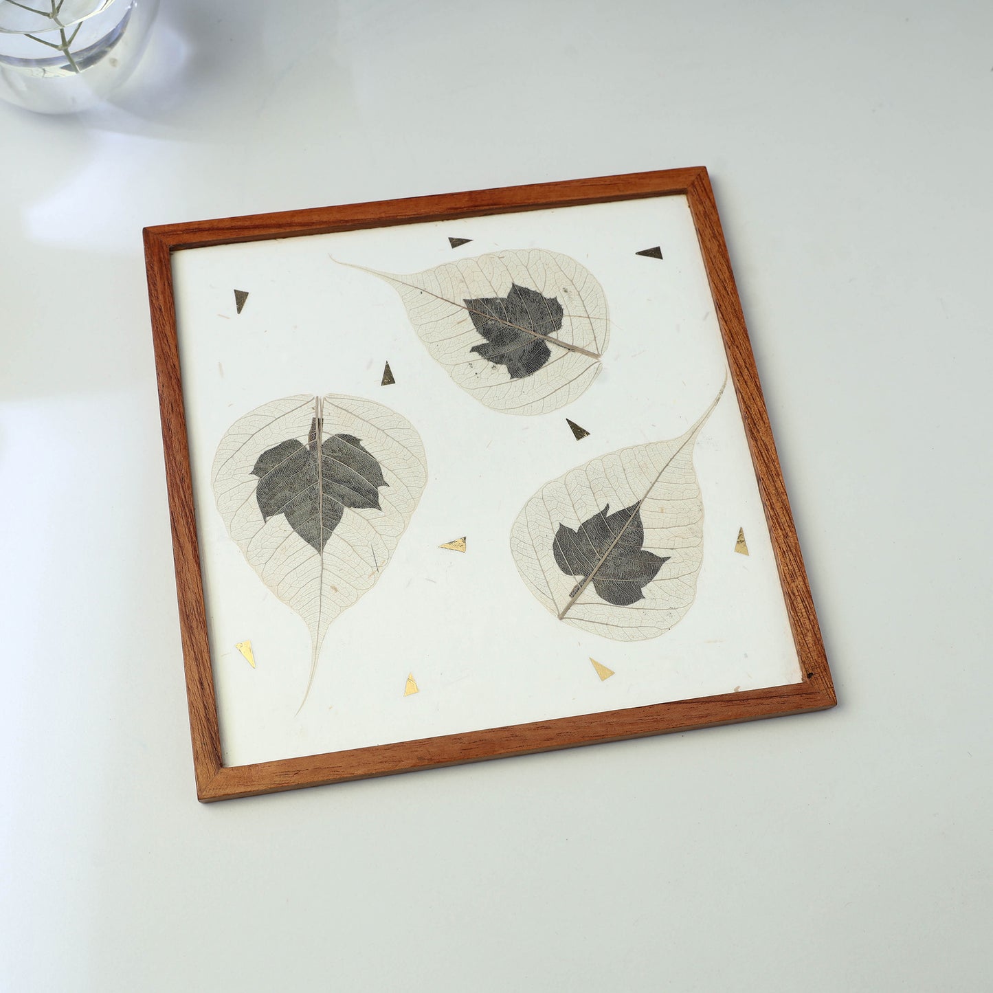 Leaf Art Work Wooden Square Coaster - Nirvana