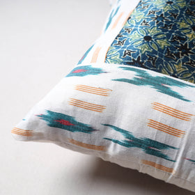 Pochampally Ikat Cushion Cover with Ajrakh Patch (16 x 16 in) 58