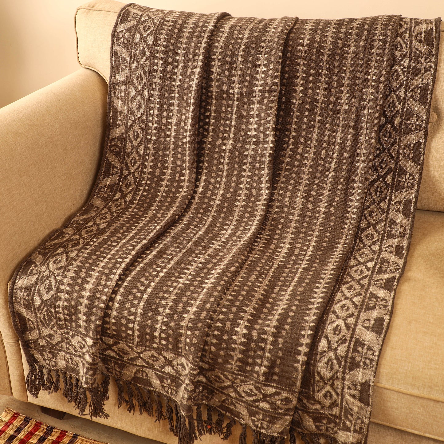 Handloom Jaipur Block Printed Cotton Sofa Throw (86 x 53 in) 01