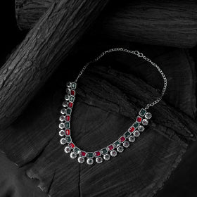 Multicolor - saanjh bela blossom oxidised necklace set