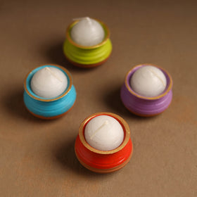 Handmade Terracotta Pot Handi Candle Holder (Set of 4)