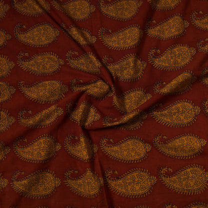 Red - Bagh Block Printed Cotton Precut Fabric (2 Meter) 23
