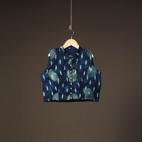 Ajrakh Hand Block Print Modal Silk Sleeveless Readymade Blouse 13
