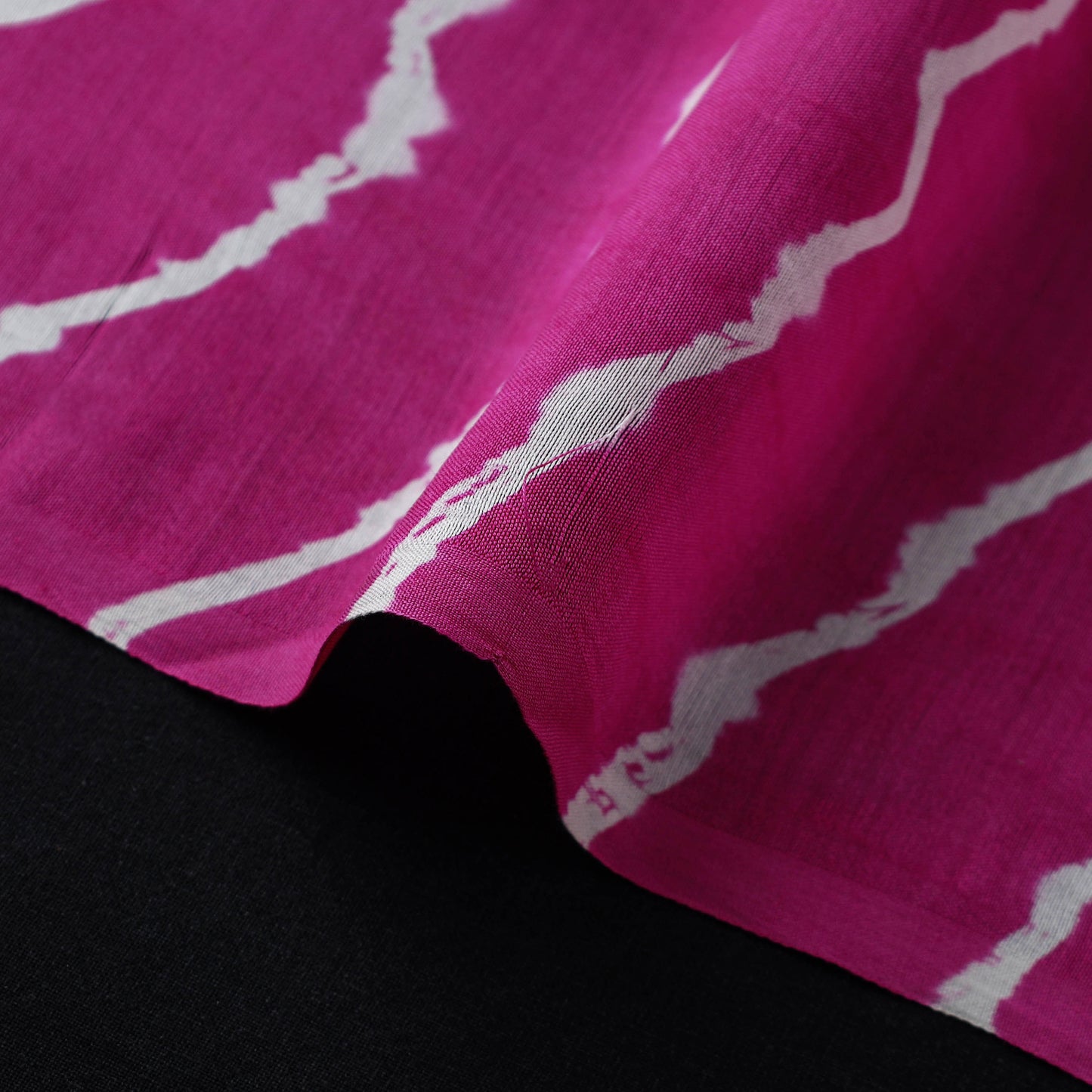 Pink - Handloom Chanderi Silk Tie-Dye Leheriya Fabric 12