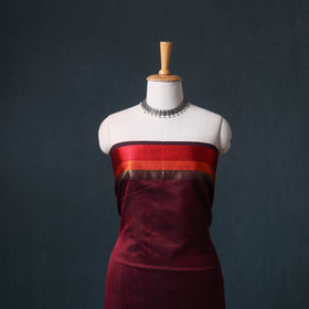 Handloom Maheshwari Silk Unstitched Dress Material: Kurta with Dupatta 09