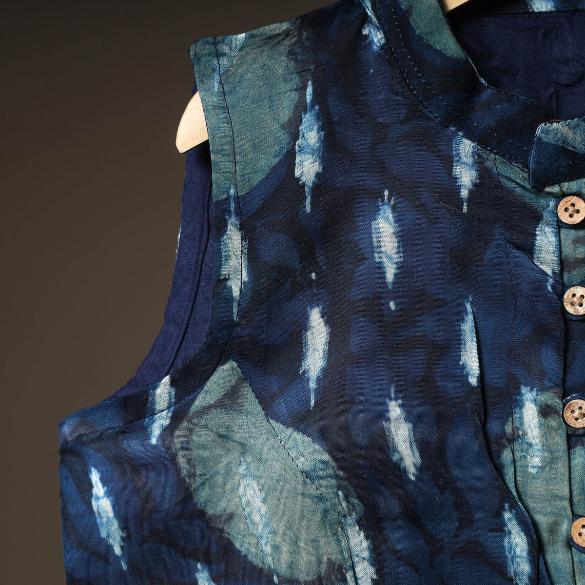 Ajrakh Hand Block Print Modal Silk Sleeveless Readymade Blouse 13