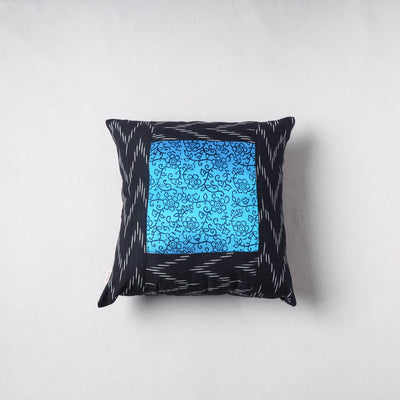 Pochampally Ikat Cushion Cover with Ajrakh Patch (16 x 16 in) 59