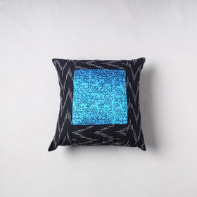 Pochampally Ikat Cushion Cover with Ajrakh Patch (16 x 16 in) 59