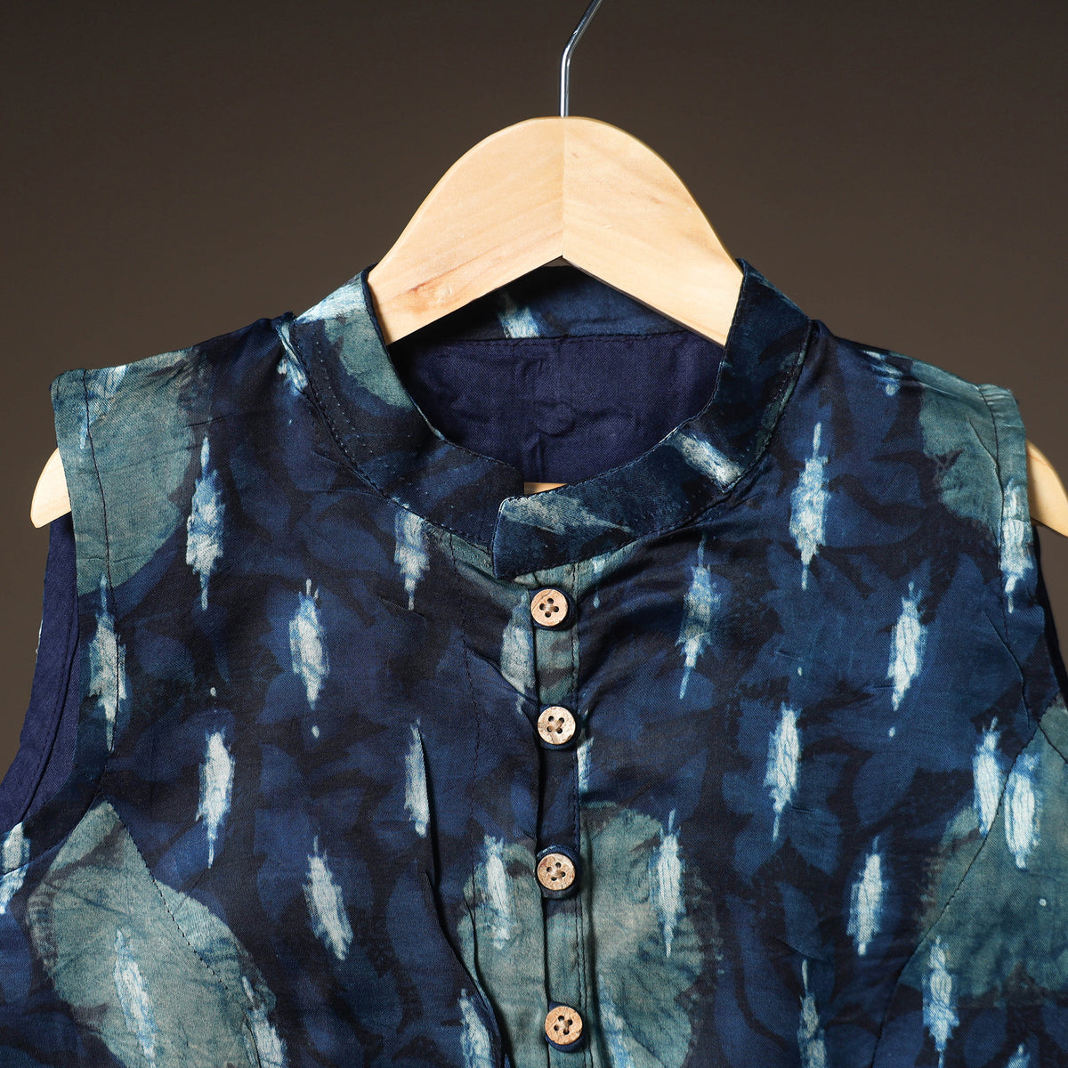 Ajrakh Hand Block Print Modal Silk Sleeveless Readymade Blouse 13