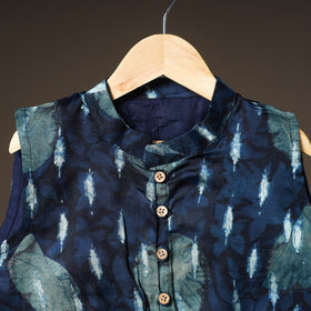 Ajrakh Hand Block Print Modal Silk Sleeveless Readymade Blouse 13