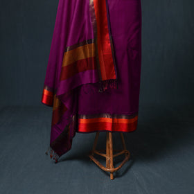Handloom Maheshwari Silk Unstitched Dress Material: Kurta with Dupatta 10