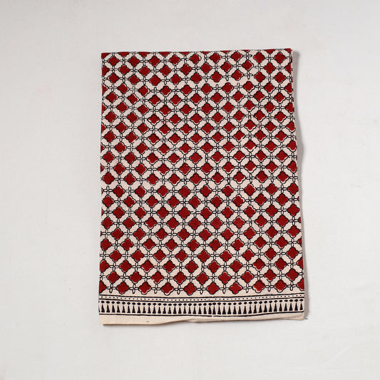 Red - Bagh Block Printed Cotton Precut Fabric (1 Meter) 25
