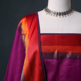 Handloom Maheshwari Silk Unstitched Dress Material: Kurta with Dupatta 10