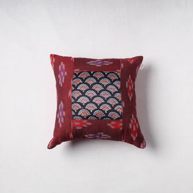Pochampally Ikat Cushion Cover with Ajrakh Patch (16 x 16 in) 60