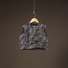 Ajrakh Hand Block Print Modal Silk Sleeveless Readymade Blouse 14