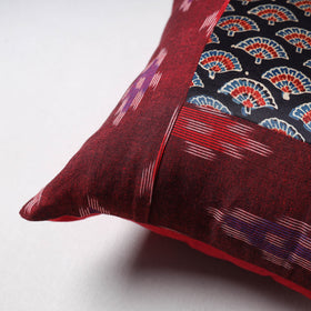 Pochampally Ikat Cushion Cover with Ajrakh Patch (16 x 16 in) 60