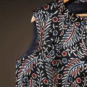 Ajrakh Hand Block Print Modal Silk Sleeveless Readymade Blouse 14