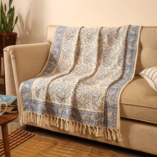 Handloom Jaipur Block Printed Cotton Sofa Throw (86 x 53 in) 03