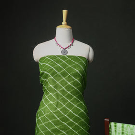 Leheriya Kota Doria Cotton Unstitched Dress Material: Kurta, Bottom & Dupatta 08