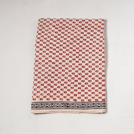 Red - Bagh Block Printed Cotton Precut Fabric (1 Meter) 27