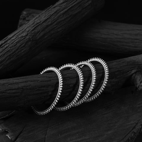 White - saanjh bela vritika oxidised bangle (set of 4)