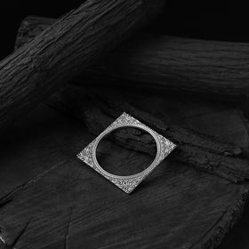 White - saanjh bela square oxidised bangle (set of 4)