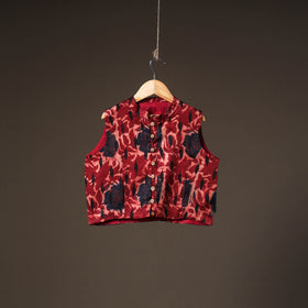 Ajrakh Hand Block Print Modal Silk Sleeveless Readymade Blouse 12