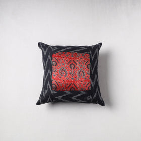 Pochampally Ikat Cushion Cover with Ajrakh Patch (16 x 16 in) 63