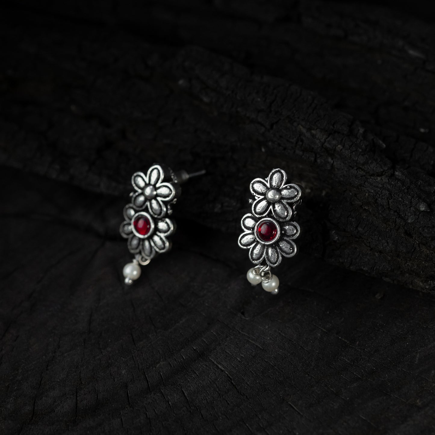 Multicolor - saanjh bela flower oxidised necklace set