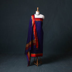 Handloom Maheshwari Silk Unstitched Dress Material: Kurta with Dupatta 12