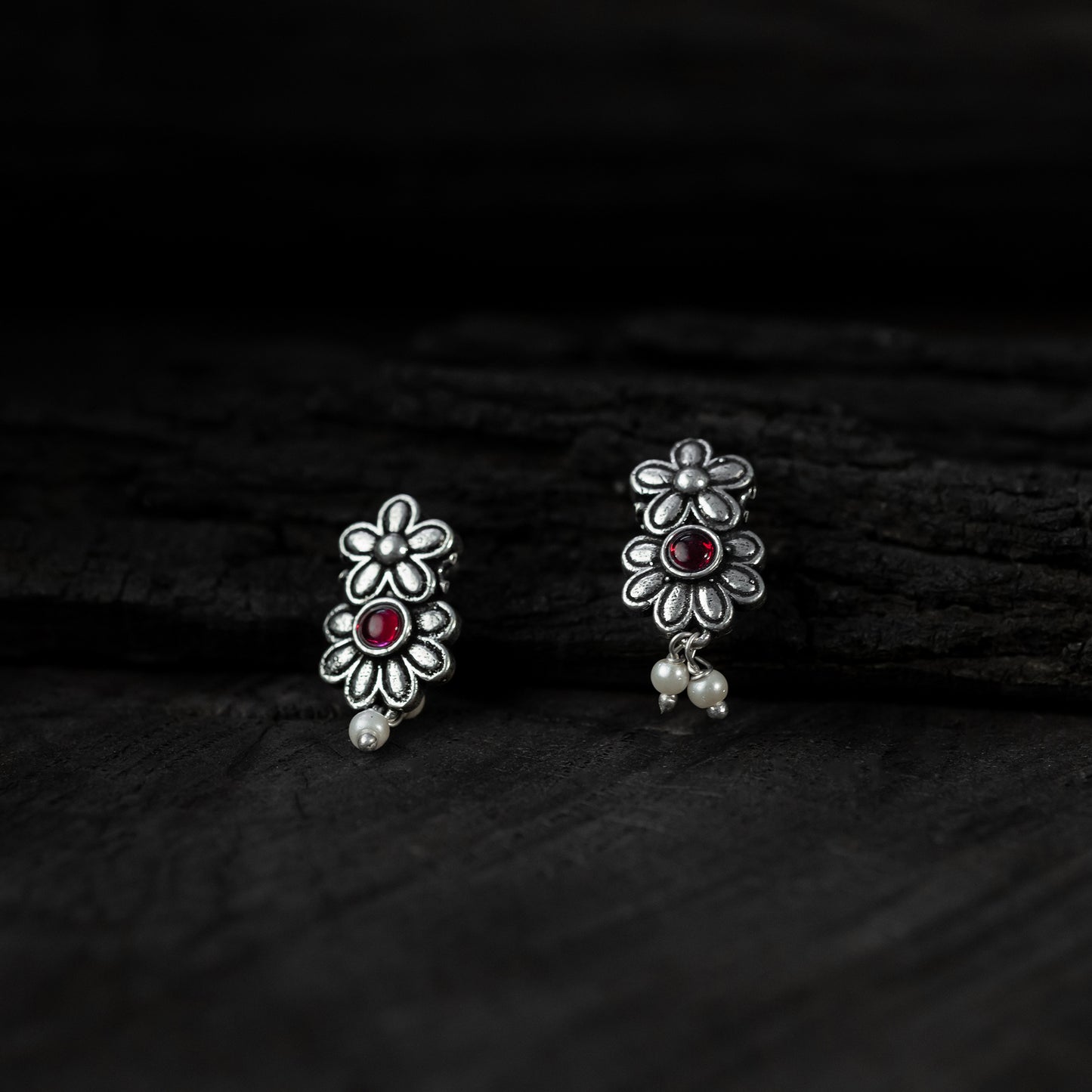 Multicolor - saanjh bela flower oxidised necklace set