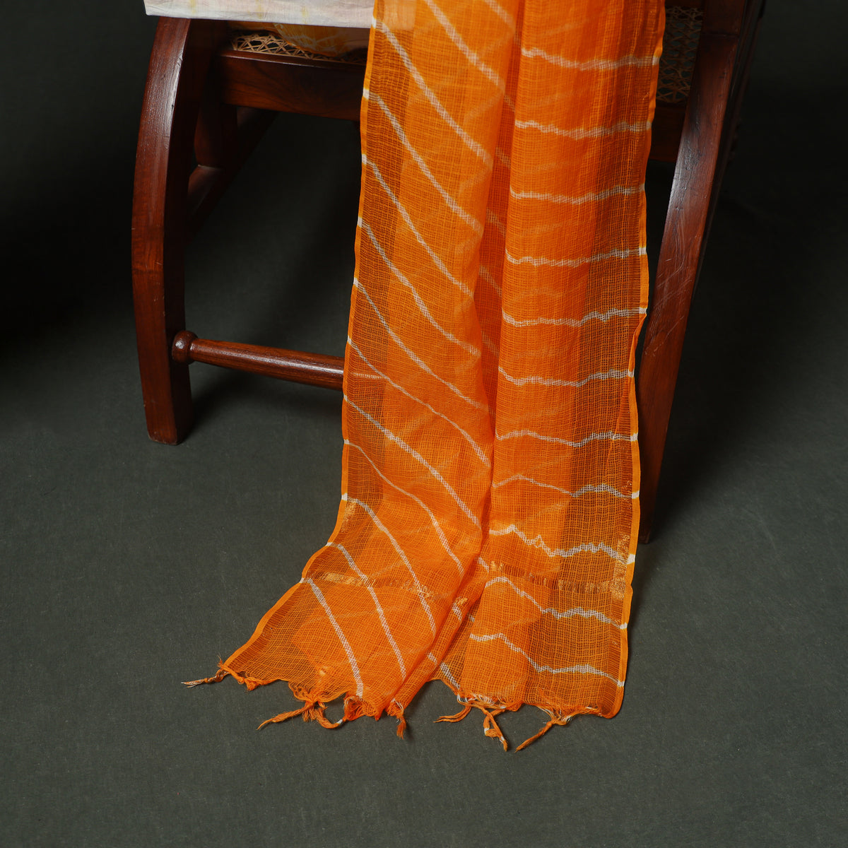 Leheriya Kota Doria Cotton Unstitched Dress Material: Kurta, Bottom & Dupatta 01