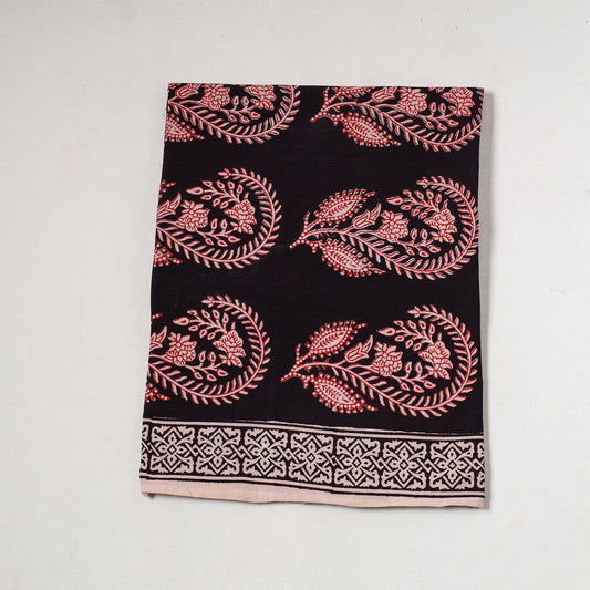 Black - Bagh Block Printed Cotton Precut Fabric (1.2 Meter) 31