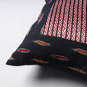 Pochampally Ikat Cushion Cover with Ajrakh Patch (16 x 16 in) 62
